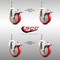 Service Caster 4 Inch 316SS Red Polyurethane Wheel Swivel 10mm Stem Caster Set Lock Brake SCC-SS316TSTTL20S414-PPUBRED-M1015-4 - alternate 4